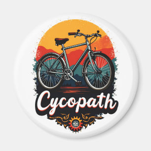 Aimant Cycopaure : Vélo énergétique et soleil couchant Gr