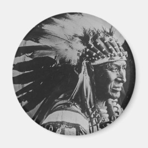 Aimant Cygne blanc en chef vintage de Lakota Sioux