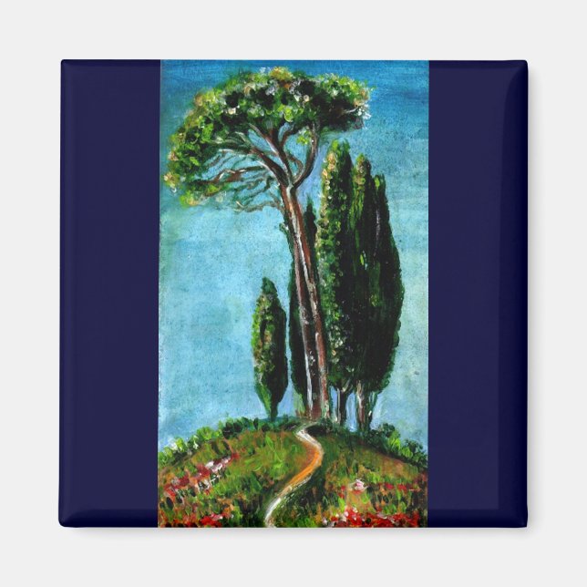 AIMANT CYPRÈS ET PINS MÉDITERRANIEN EN TOSCANE (Devant)
