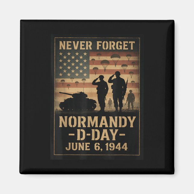 Aimant D-day 81st Anniversary Normandy 1944 Military Trib (Devant)