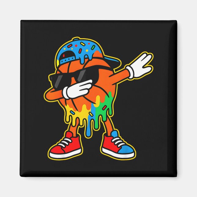 Aimant Dabbing Basketball Ice Cream Drip Boys Basketball  (Devant)