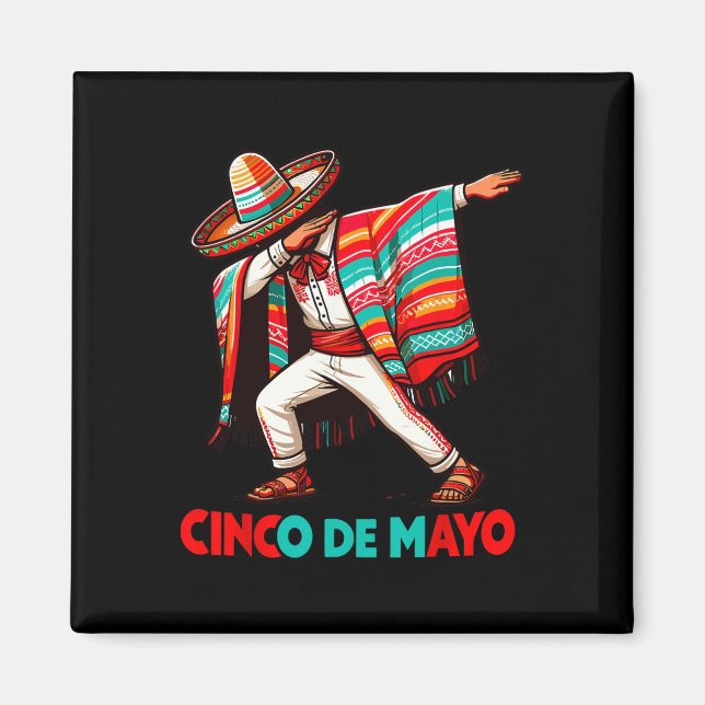Aimant Dabbing Mexican Poncho Cinco De Mayo Fiesta (Devant)