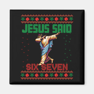Aimant Dabbing Santa dit Six Seven 67 Mème Ugly Christma