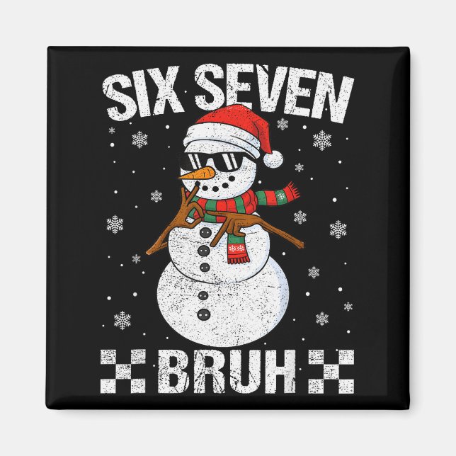 Aimant Dabbing Santa Snowman 6 7 Meme Christmas Six Seven (Devant)