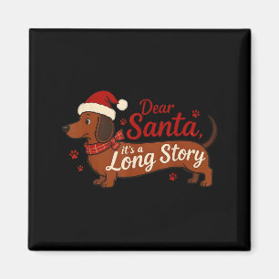Aimant Dachshund Chien Cher Santa C'est Une Longue Histoi