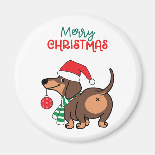 Aimant Dachshund Chien mignonne Joyeux Noël