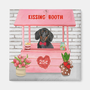 Aimant Dachshund Chien Valentine's Day Kissing Booth
