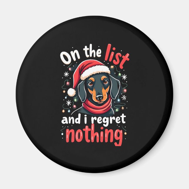 Aimant Dachshund Santa On The Naughty List Dachshund Chri (Devant)