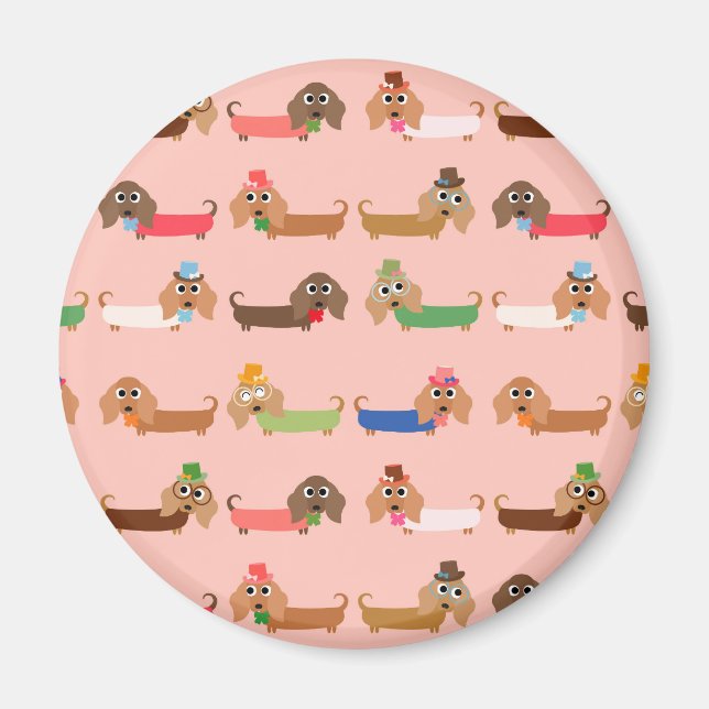 Aimant Dachshunds amusants (Devant)