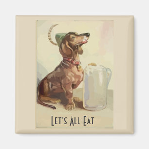 Aimant Dachshunds avec de la bière, ajouter du texte