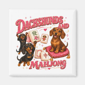 Aimant Dachshunds et Mahjong