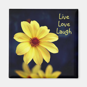 Aimant Dahlia Jaune Elégante Citation Inspirationnelle Fl