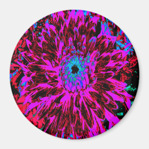 Aimant Dahlia Rouge Cramoisi, Violet et Noir Dramatique