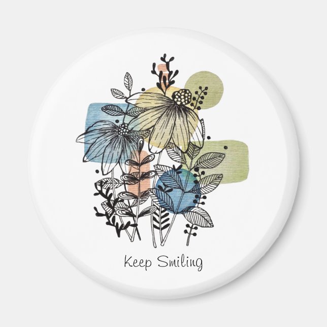 Aimant Daisy Doodle In Ink and Watercolor (Devant)