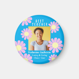 Aimant Daisy Meilleur enseignant Photo Bleu