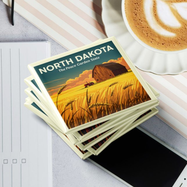 Aimant Dakota du Nord vintage (Créateur téléchargé)
