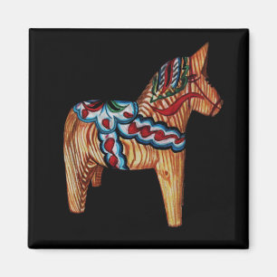 Aimant Dala Horse, Bois Naturel