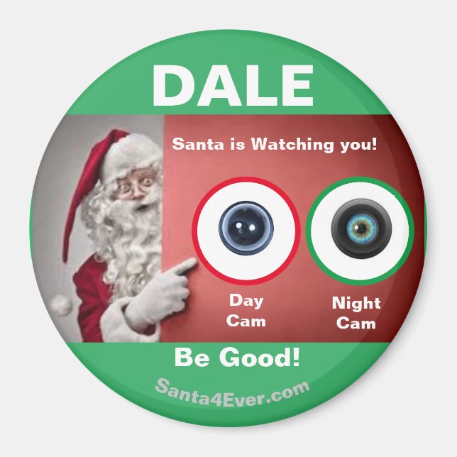 Aimant DALE Père Noël vous regarde !Jour et nuit (Devant)