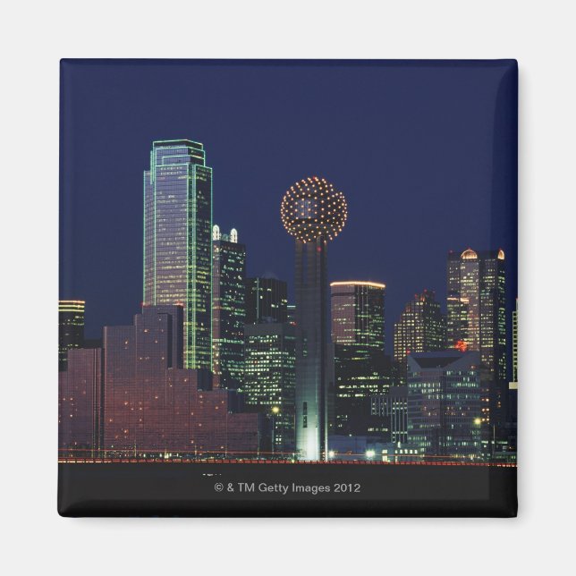 Aimant Dallas Skyline la nuit (Devant)