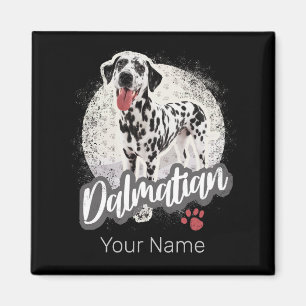 Aimant Dalmatien Avec Paw Vintage Chien Amateurs Design