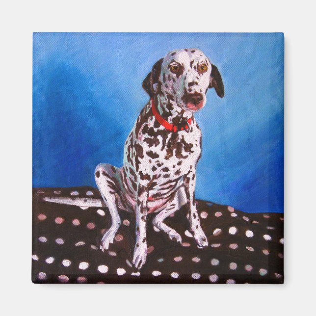 Aimant Dalmatien sur coussin rustique 2011 (Devant)