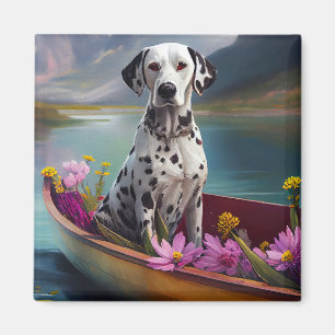 Aimant Dalmatien sur une pagaie : Une aventure panoramiqu