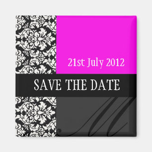 Aimant Damas rose chaud Enregistrer l'aimant Date