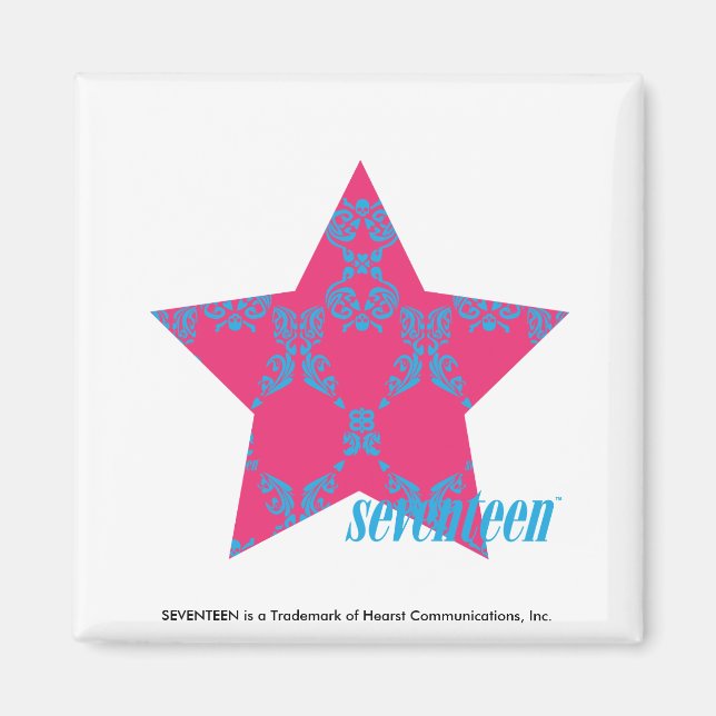 Aimant Damask Aqua-Magenta 2 (Devant)