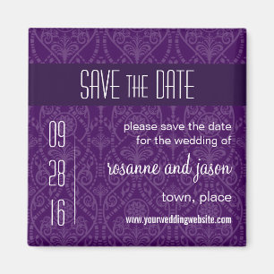 Aimant Damask Art Déco Enregistrer l'aimant Date