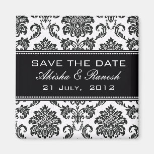 Aimant Damask Enregistrer le Faire-part Mariage date