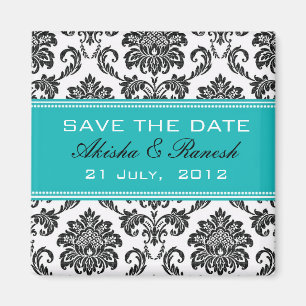 Aimant Damask Enregistrer le Faire-part Mariage date