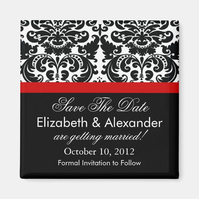 Aimant Damask Red Enregistrer l'aimant Date (Devant)