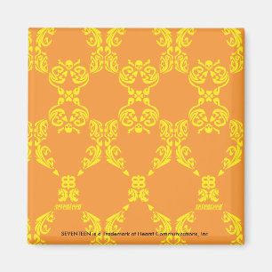 Aimant Damassé jaune-orange