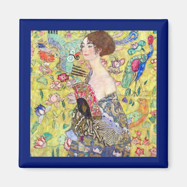 Aimant Dame avec ventilateur par Gustav Klimt, Japonisme  (Devant)