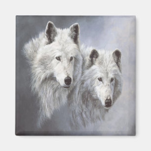 Aimant d'amis de neige de loup