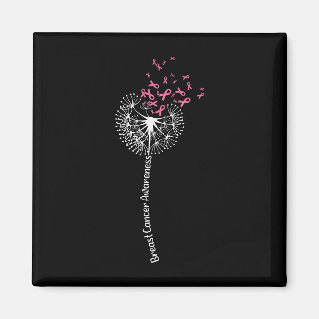 Aimant Dandelion Cancer du sein Guerrier de sensibilisati (Devant)