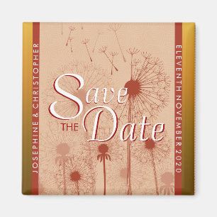 Aimant Dandelion d'or Enregistrer l'aimant de date