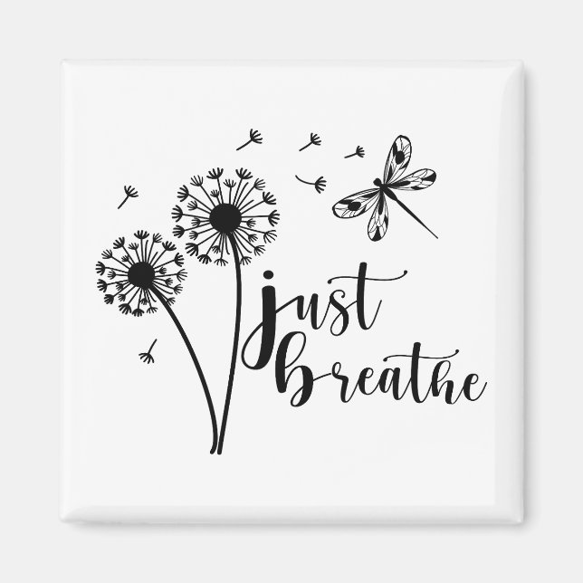 Aimant Dandelion Dragonfly Just Breathe (Devant)