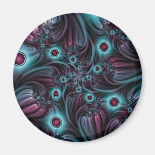 Aimant Dans la profondeur Bleu rose Abstrait Fractal Art