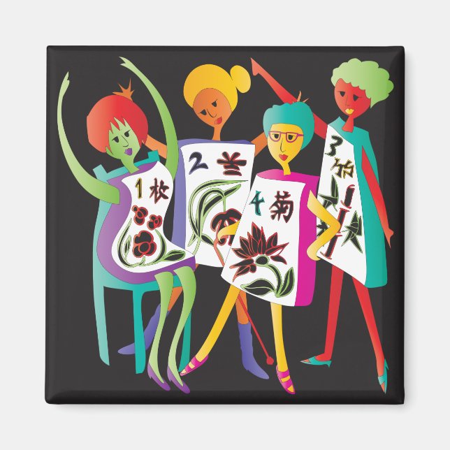 Aimant Danse des fleurs Mah Jongg (Devant)