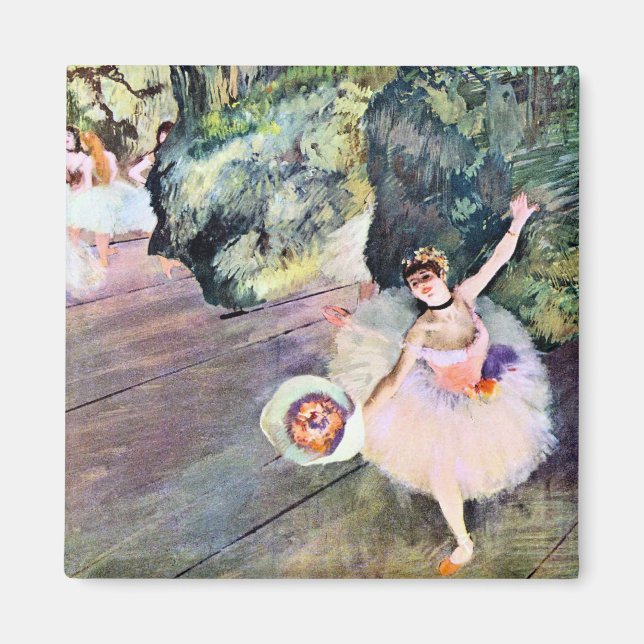 Aimant Danseur avec un bouquet de fleurs d'Edgar Degas (Devant)