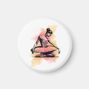Aimant Danseuse de ballet dansant en couleur 