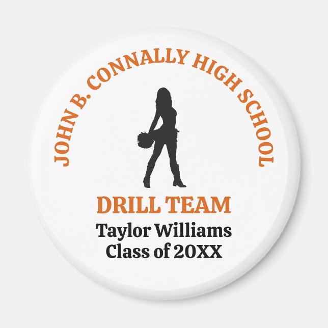 Aimant Danseuse de l'équipe de drill de l'école secondair (Devant)