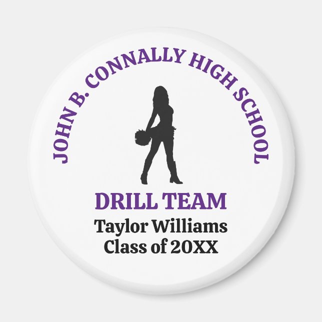 Aimant Danseuse de l'équipe de drill de l'école secondair (Devant)