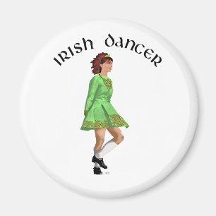 Aimant Danseuse Irlandaise en Robe Verte