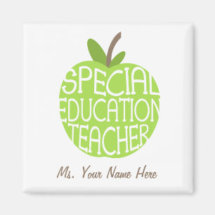 Aimant d'Apple de vert de professeur d'éducation