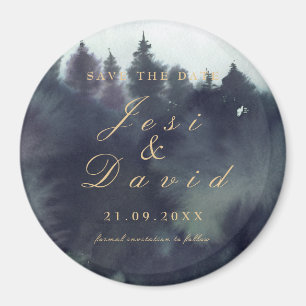 Aimant Dark Moody Ethereal Forest Wedding Enregistrer La 