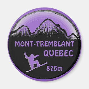 Aimant d'art en snowboard violet du Québec Mont Tr