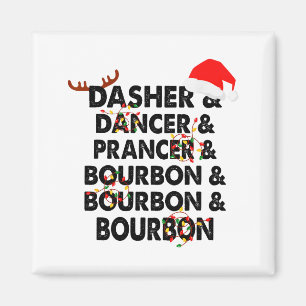 Aimant Dasher Dancer Prancer & Bourbon Noël Holi