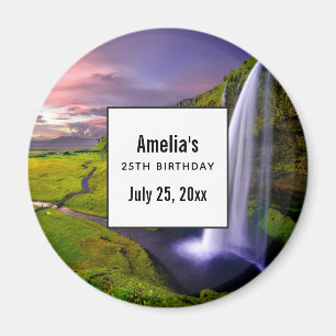 Aimant Date de fête d'anniversaire de la Photo de Cascade